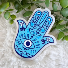 Load image into Gallery viewer, Acrylic Hamsa Hand Magnet, Baptism Magnet, Evil Eye Wedding Favors for Guests, Thank You Favors, Refrigerator Magnet, Gift Ideas
