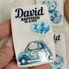 Load image into Gallery viewer, Custom Magnets Marble, Toile de Jouy Custom Baptism Gift, Personalized Fridge Magnets, Baptism Gift Personalized
