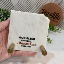 Load image into Gallery viewer, Personalized Baptism Gift Virgin Mary, Natural Marble Stone Christening Gifts, Baptism Gifts for Goddaughter, Unique Baptism Gift Baby Idea
