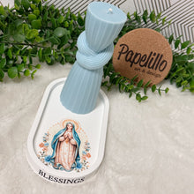 Load image into Gallery viewer, Eco Resine Oval Tray Virgin Mary | Handmade Vanity Tray | Jewelry Holder | Decorative Organizer | Modern Home Decor | Unique Gift Idea
