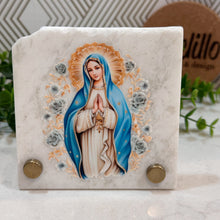 Load image into Gallery viewer, Personalized Baptism Gift Virgin Mary, Natural Marble Stone Christening Gifts, Baptism Gifts for Goddaughter, Unique Baptism Gift Baby Idea
