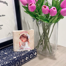 Load image into Gallery viewer, Personalized Baptism Gift Girl, Natural Travertine Stone Christening Gifts, Baptism Gifts for Goddaughter, Unique Baptism Gift Baby Idea
