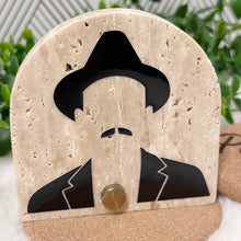 Load image into Gallery viewer, Personalized Baptism Gift José Gregorio Hernández, Arch Natural Travertine Stone Christening, Baptism Gifts for Goddaughter, Unique Baptism
