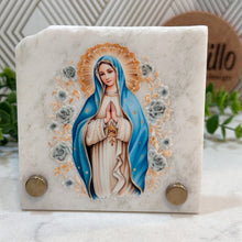 Load image into Gallery viewer, Personalized Baptism Gift Virgin Mary, Natural Marble Stone Christening Gifts, Baptism Gifts for Goddaughter, Unique Baptism Gift Baby Idea
