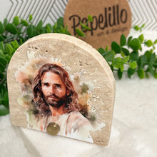 Load image into Gallery viewer, Personalized Baptism Gift Jesus, Arch Natural Travertine Stone Christening, Baptism Gifts for Goddaughter, Unique Baptism
