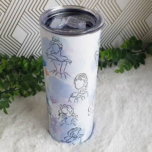 Inspired Princess Watercolor Sublimation Tumbler Stainless Steel 20oz