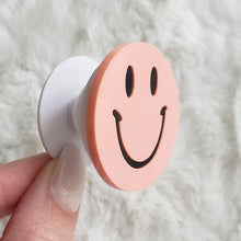 Load image into Gallery viewer, Happy Face NFC Business Phone Grip, phone accessories, Smiley Face Grip Holder, Phone Stand.
