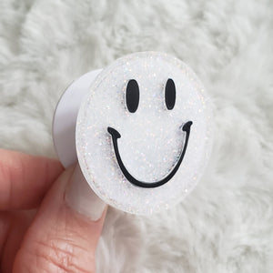 Happy Face NFC Business Phone Grip, phone accessories, Smiley Face Grip Holder, Phone Stand.