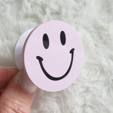Load image into Gallery viewer, Happy Face NFC Business Phone Grip, phone accessories, Smiley Face Grip Holder, Phone Stand.
