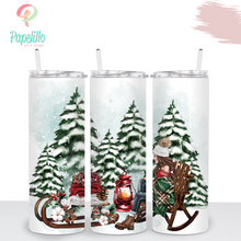 Load image into Gallery viewer, Winter Merry Christmas Tumbler, Stainless Steel, Gifts Christmas, Skinny Drinking Cups, Personalized Gift Trip, New Year Sublimation
