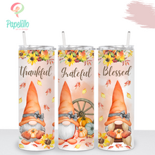 Load image into Gallery viewer, Fall Gnome Tumbler, Thanksgiving Tumbler, Pumpkin Drinking Cups With Straw, Personalized Party Thanksgiving 20oz
