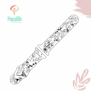 Wildflower watch Band engraved watch Band Personalized Wildflower Watch Band Monogrammed Silicone Band engraved watch band