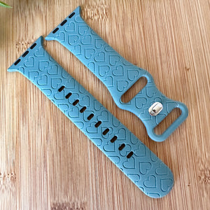 Heart watch Band engraved watch Band Personalized Heart Pattern Watch Band Monogrammed Silicone Band engraved watch band