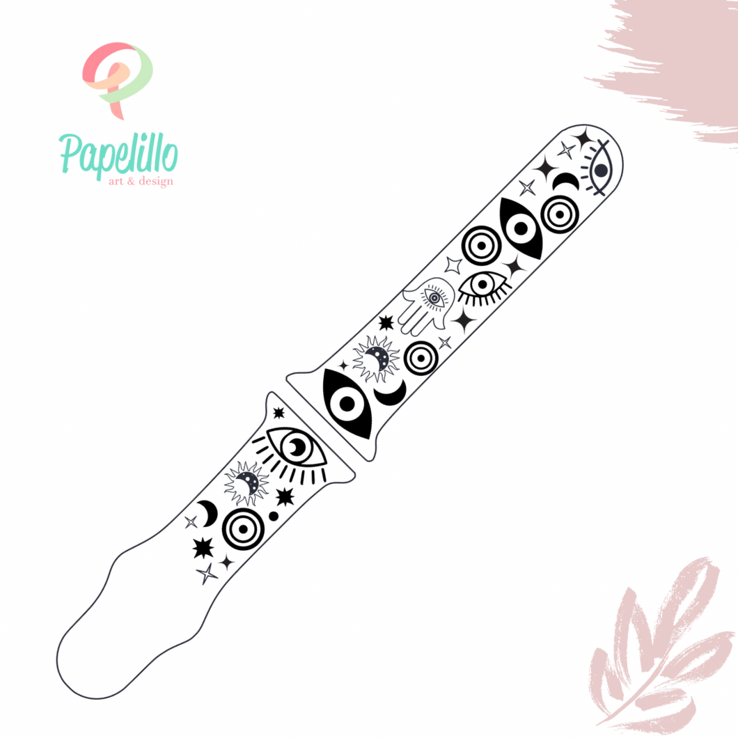 Evil Eye watch Band engraved watch Band Personalized Watch Band Monogrammed Silicone Band engraved watch band