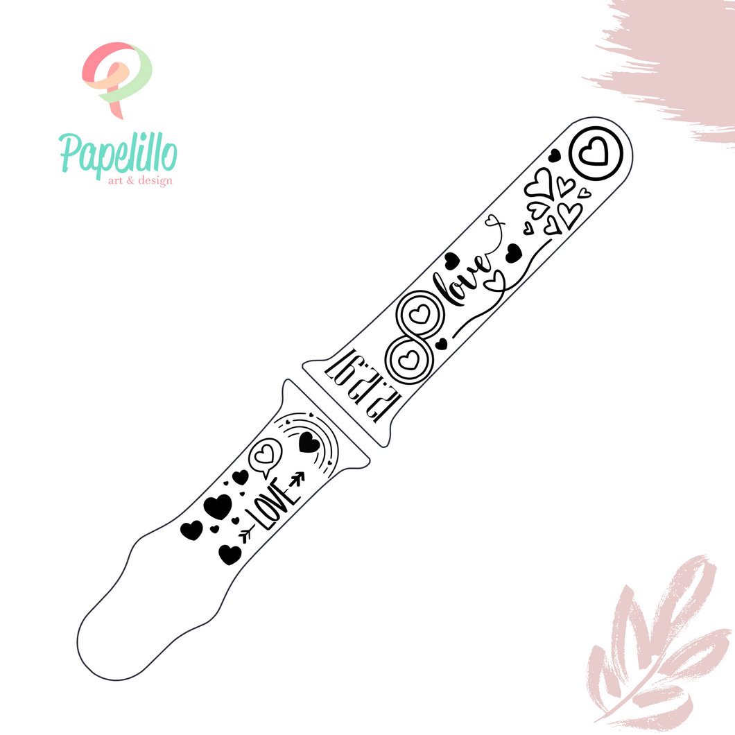 Love watch Band engraved watch Band Personalized Valentine Date Watch Band Monogrammed Silicone Band engraved watch band